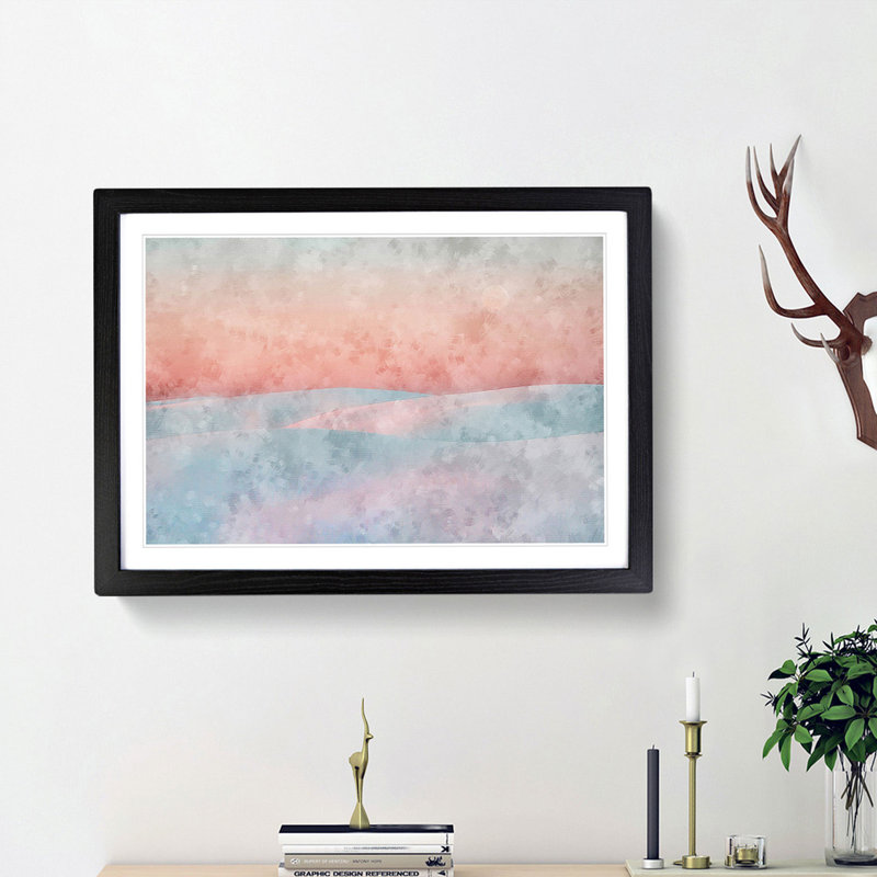 Pink Desert - Framed Print, 45cm H x 63cm W x 2cm D, Black Framed