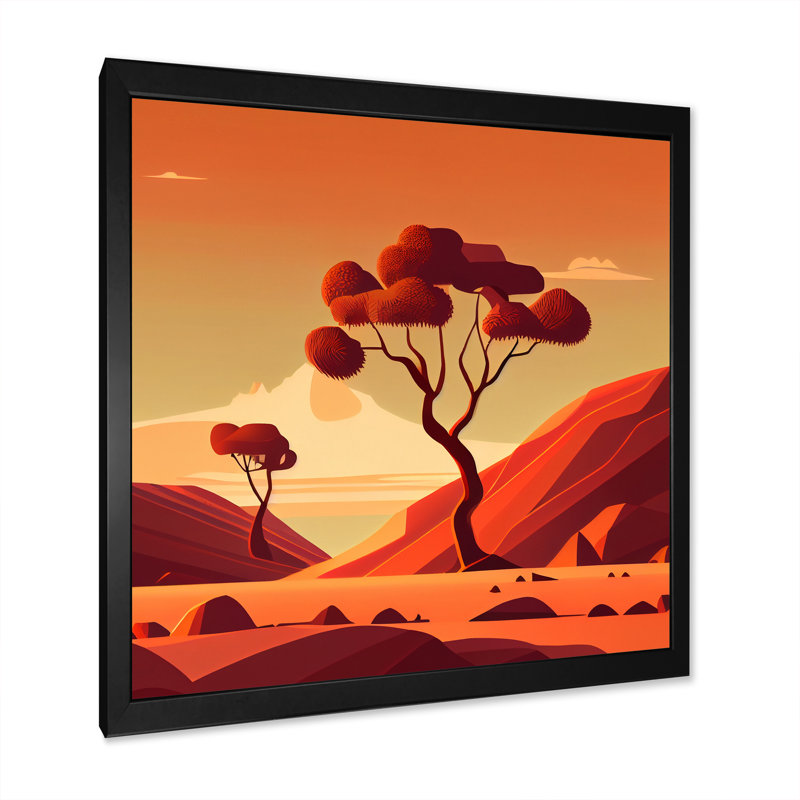 «Two Trees In Terra Cotta Mountains I», reproduction sur toile, H 16 po x l 16 po x P 1 po