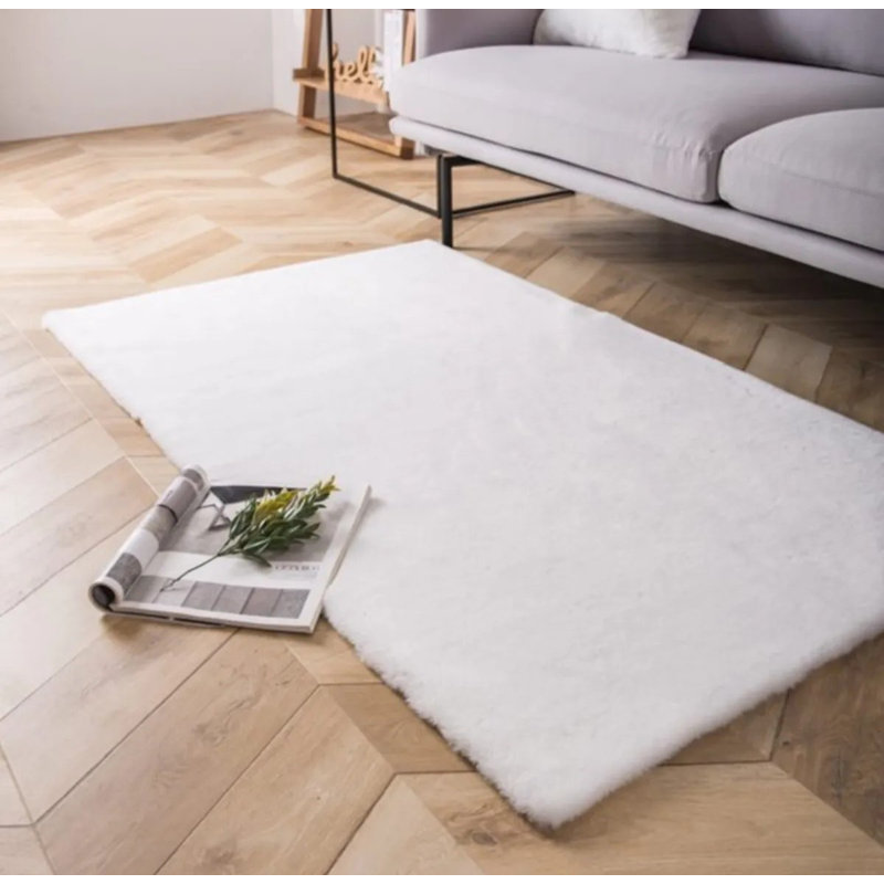 Guiseppe Luxurious White Carpet, 2.5 x 9.8 Feet | 100% Polyester, 21.2 oz/sq yd, 0.2 in Thick | Antibacterial, Machine Washable at 86°F | Perfect for Living Room & Bedroom, Soft and Durable Design