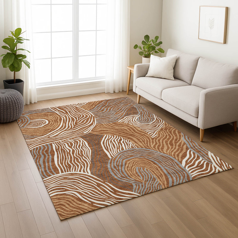 Tapis intérieur / extérieur lavable à la machine Chantille ACN2603, Paprika, 10 pi x 14 pi