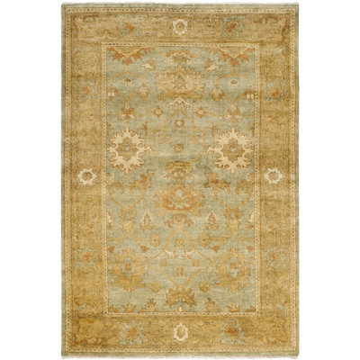 Oushak Nubl Oriental Hand Knotted Wool Dark Green/Brown Area Rug
