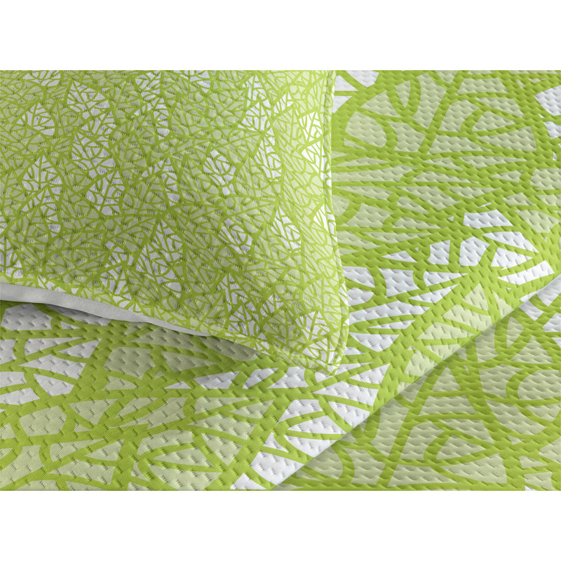 Vibrant Polyester Coverlet, King Bedspread + 2 Shams