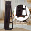 Armoire de rangement à miroir brun 5 niveaux rotatif en bois peint