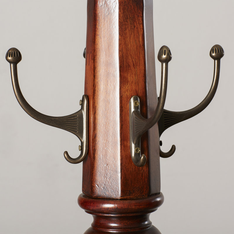 Shelissa Freestanding 8 - Hook Coat Rack, Cherry
