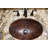 19" Oval Fleur De Lis Under Counter Hammered Copper Bathroom Sink