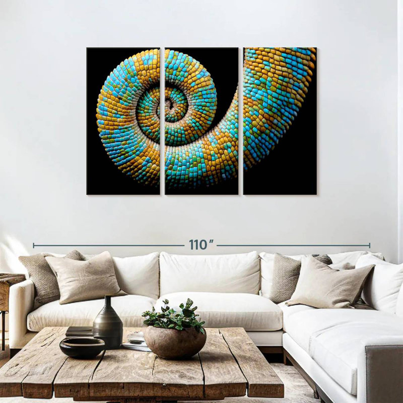 Brampt Curled Chameleon, 48" H x 74" W