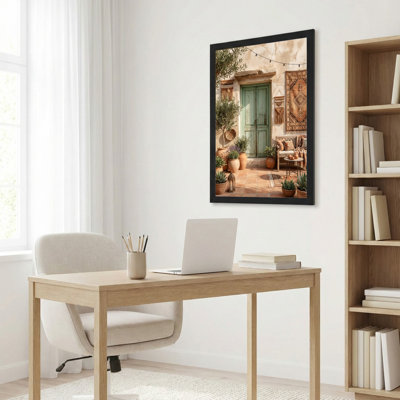 Méditerranée, scène de cour, ensemble de 1 reproduction d'art sur toile tendue sur toile