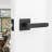 Chrystie Matte Black Combined Bed/Bath & Hall/Closet Modern Door Handle (Privacy/Passage)-71089214-71089217-71089219