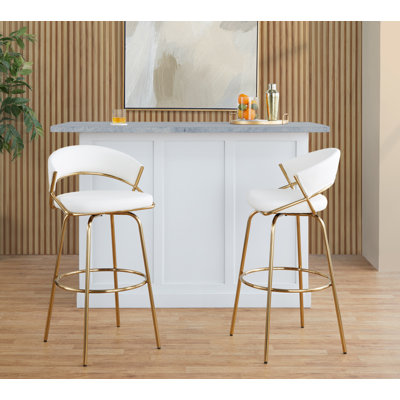 Jie 30" Fixed-Height Barstool - Set Of 2