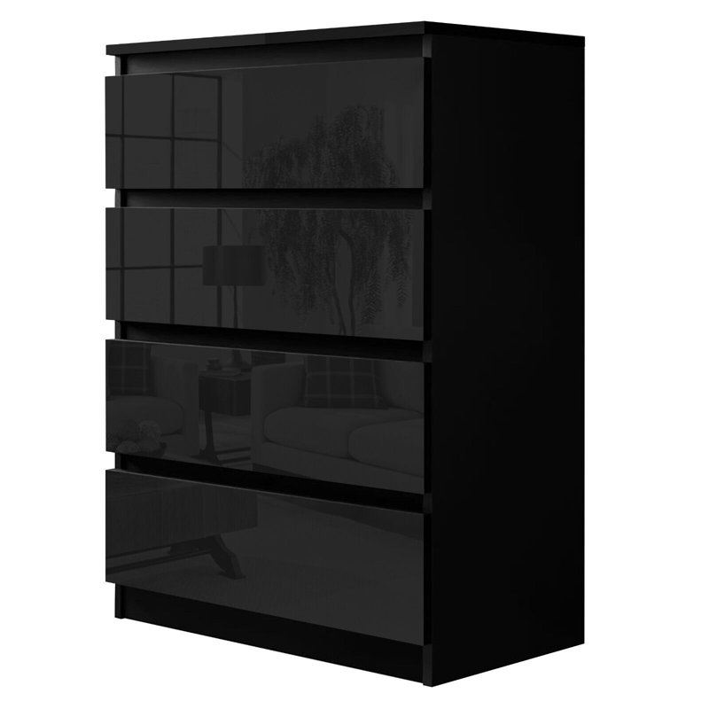 Angarano 70 cm W Chest of 4 Drawers, Black