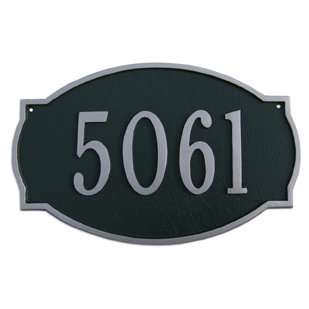 Plaque d'adresse murale Cambridge 1 ligne, Noir / argent, Oui