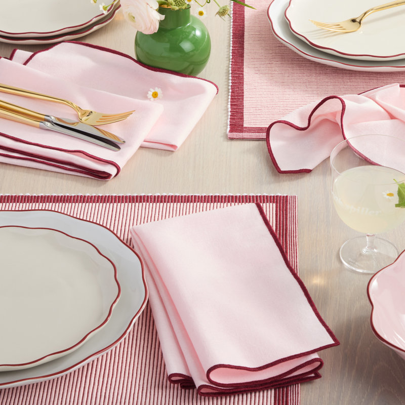 kate spade new york Garden Party Napkin Set, Pink/Rose Pink, 20 x20, Pink