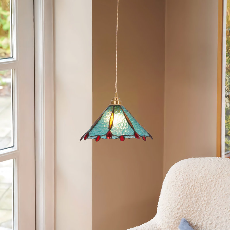 Luminaire suspendu réglable à une tête et à une tête de bulle bleue (ampoule chaude E26 incluse)