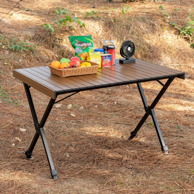 Belvilus Rectangular Metal Folding Outdoor Camping Table , 108cm cm W 108cm cm D