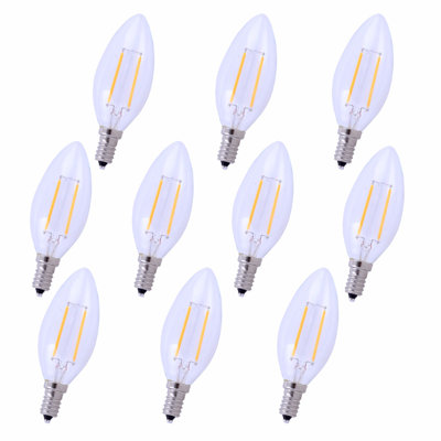2.5 Watt, B10 LED, Non-Dimmable Light Bulb, E12/Candelabra Base
