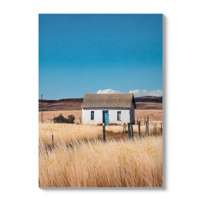 «Farmhouse», art mural sur toile: Maison blanche encadrée, campagne rustique, reproduction de peinture, rétro, fleurs de campagne, œuvre d'art pour bureau, chambre à coucher, salon, décoration, 20 x 28 po