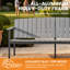  Canapé d'extérieur en aluminium, canapé d'extérieur toutes saisons avec cadre en aluminium HDPS imitation bois, canapé de patio pour porche, balcon, terrasse, cour-129992719