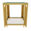 Ensemble de 3 tables basses modernes avec plateau en verre trempé et tablette inférieure pour le rangement et la présentation du salon-129385369