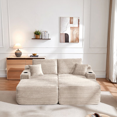 69"Cloud Sectional Couch, L-Shape Chaise with R-Shape Chaise with Deep Seat and Comfortable 2 Seater Couch for Modern Living Room,(Plush Fabric)