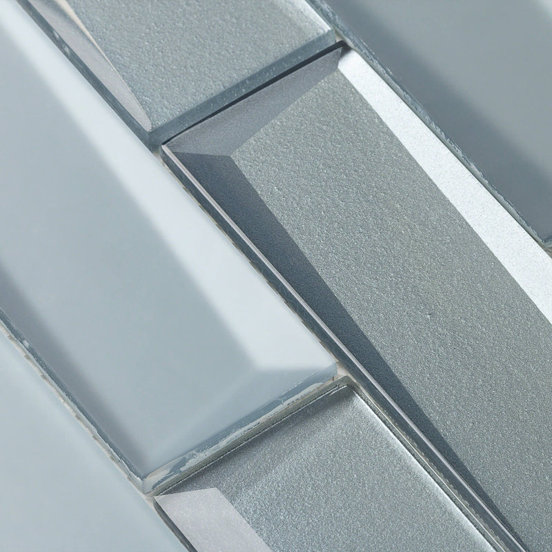 Wister 2" x 6" Glass Mosaic Wall Tile, Slate