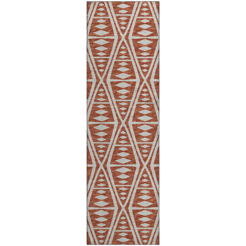 Premium Machine Washable Mayfield AMF112 Geometric Rug, Canyon, 2'3" x 7'6" Runner