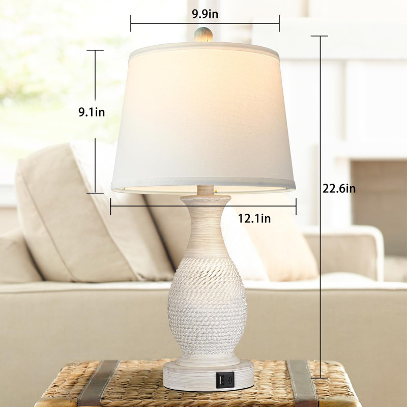 Lampe de table en résine Ashly USB