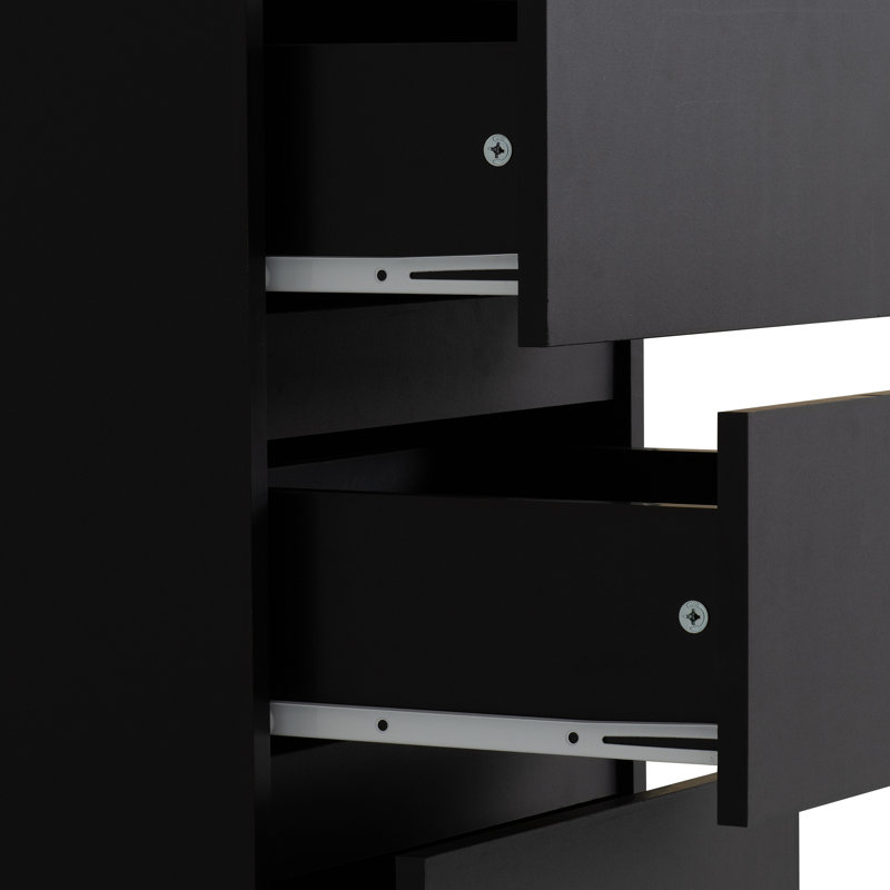 40 cm W Chest of 5 Drawers, Black