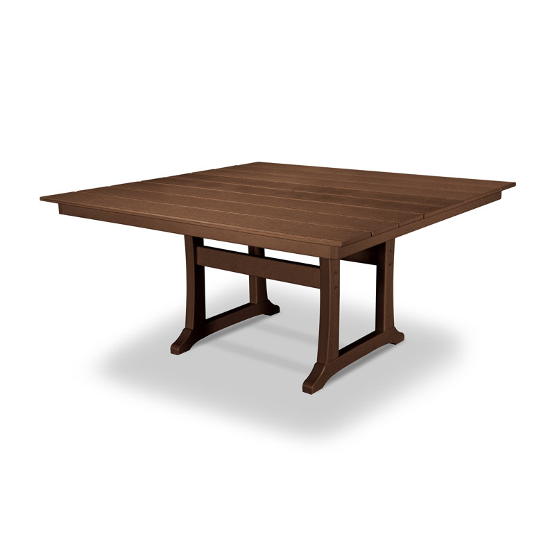 Farmhouse Trestle Dining Table, Light Brown
