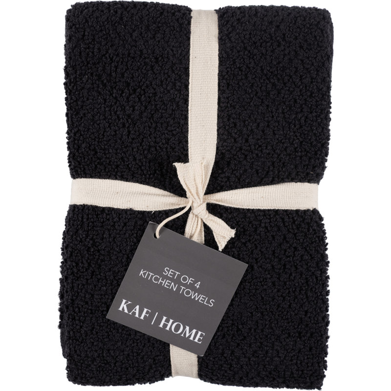 Ensemble de 4 essuie-tout en éponge KAF Home Deluxe, Black