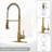 Single Handle Pull Down Kitchen Faucet with Soap Dispenser in Brushed Nickel-103495821