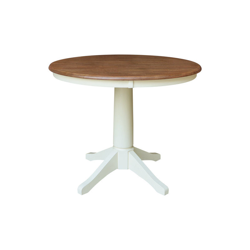 Table de salle à manger Imilia, H 29,9 po x L 36 po x l 36 po, Noyer blanc / écorce