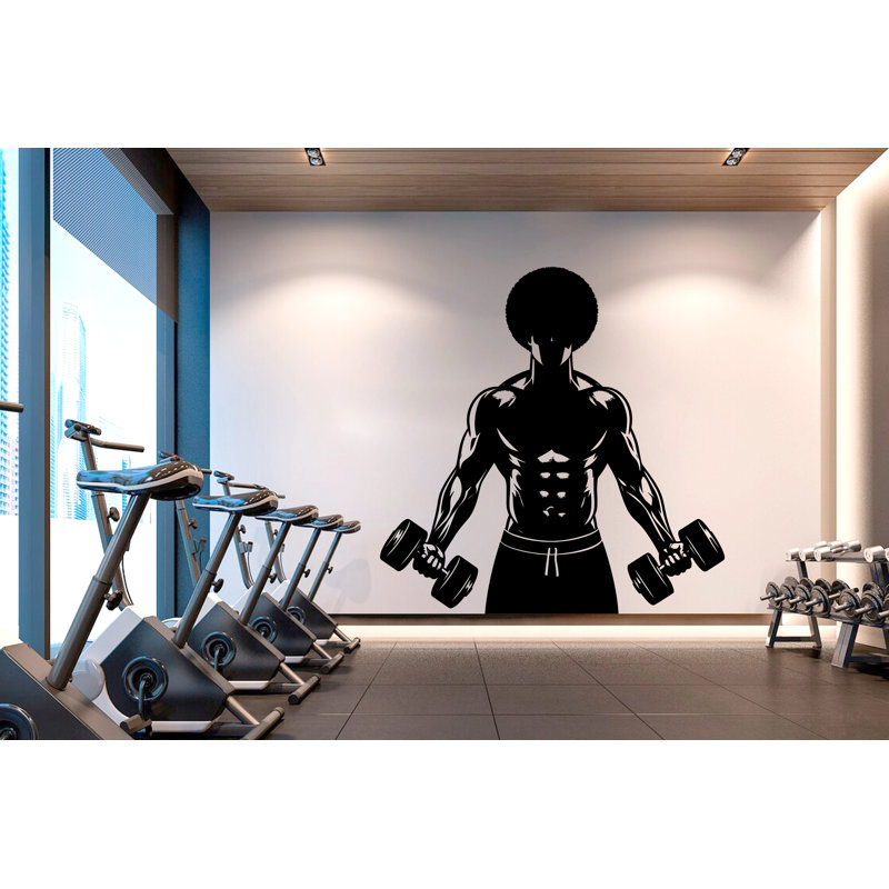 Adhésif décoratif Afro American Men Gym, H 35 po x l 35 po