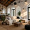 Canapé modulaire en L de 5 pièces rustique 130 po Rustic Contemporary