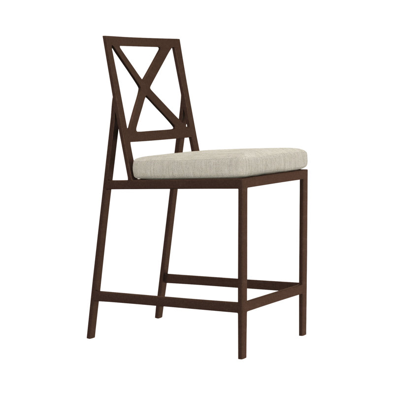 Marin Outdoor Bar Stool, Flagship Stone Sunbrella®, Copper Creek, 28"