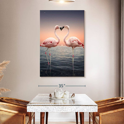 Flamants roses amoureux