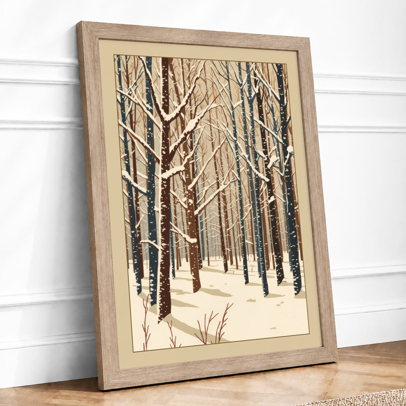 Quiet Winter Forest Scandinavian - Print, A1 - 84.1 x 59.4 cm, Oak