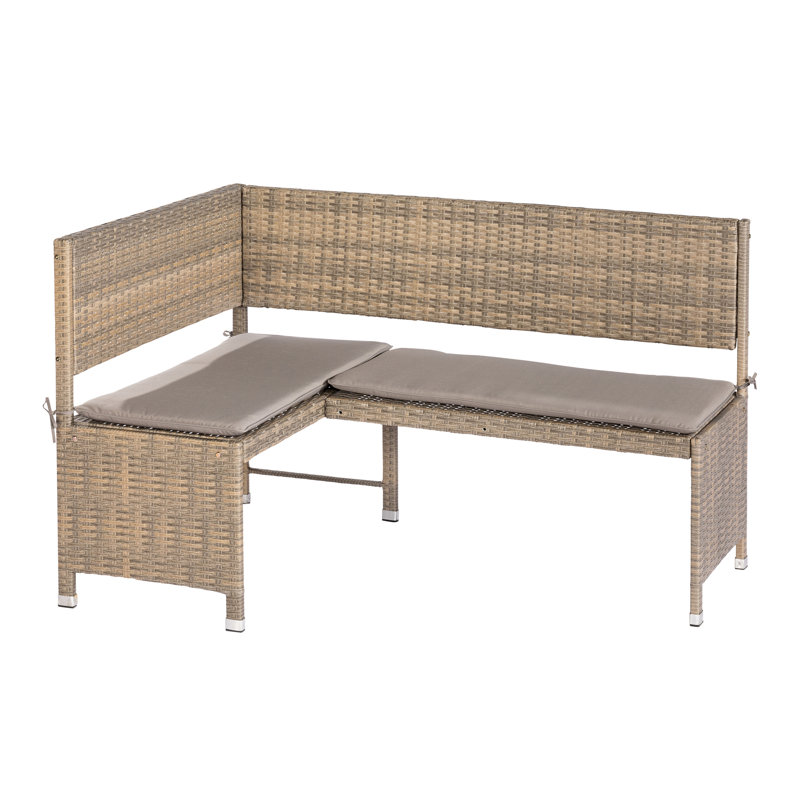 Bethanie 100cm Wide Metal Patio Sectional with Cushions