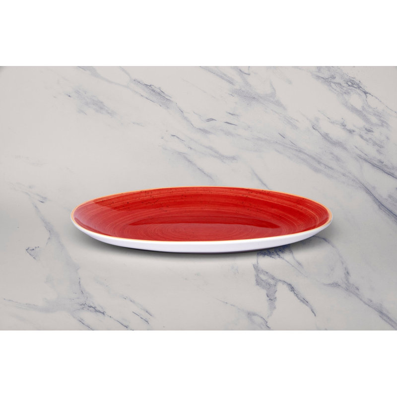 Assiette ovale Vital Coupe en porcelaine de qualité supérieure TWISTER-MOKKA, Moka