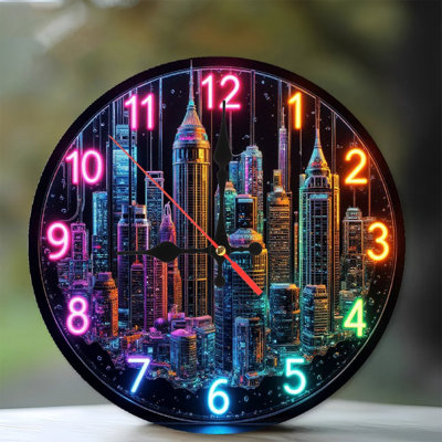Décoration lumineuse horloge murale