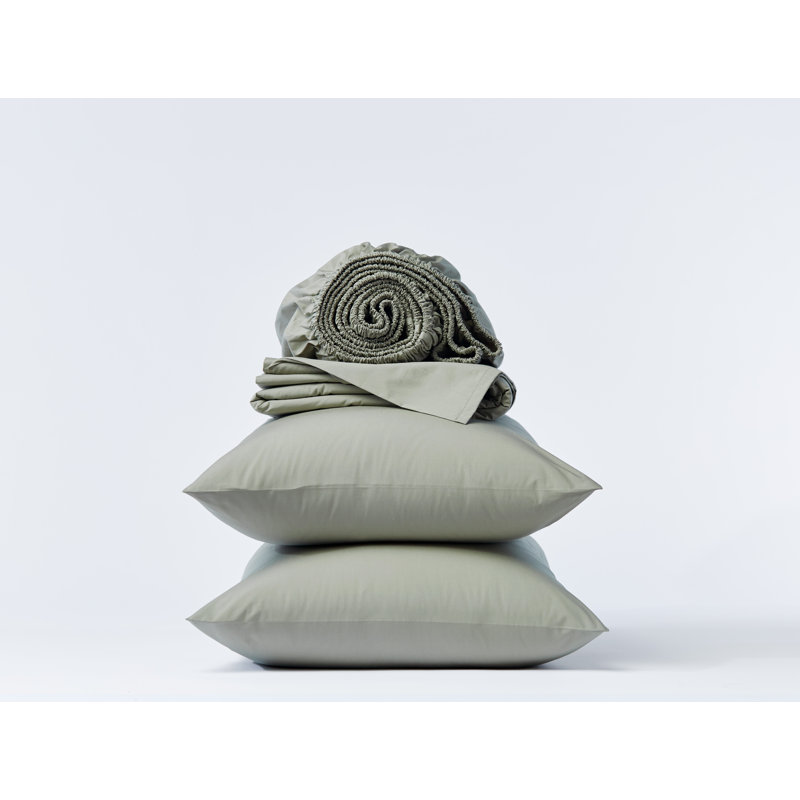 Refined Organic Sheet Set, Alpine White, King Sheet Set with 2 Pillowcases
