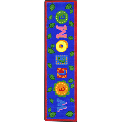 Tapis bleu Alphabet Leaves