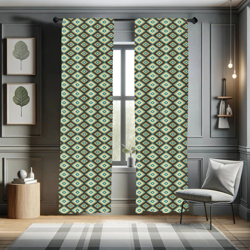 Southwestern Semi-Sheer Rod Pocket Sliding Panel, 28" x 63"