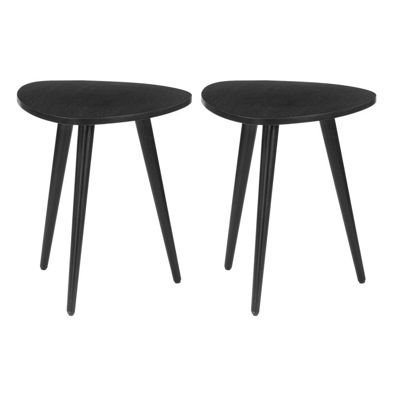 Axel Solid Wood End Tables, Black, 18" H x 16" W x 16" D
