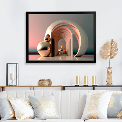 «Minimalistic liquid Gold Architecture III», reproduction sur toile