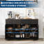 Buffet de 55 po avec tiroirs, grand buffet de rangement avec tablettes et portes, table basse en bois pour la cuisine, la salle à manger - noir
