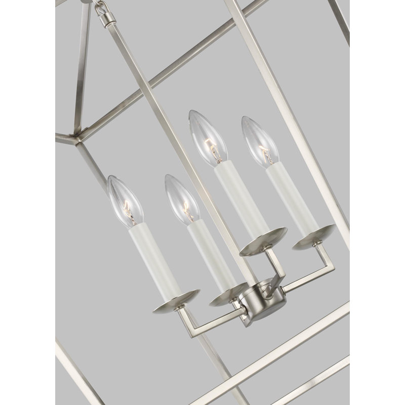 Dianna 4 - Light Chandelier, Brushed Nickel, 24.4"H x 17"W x 17"D, No 