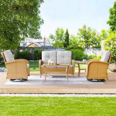 Aluel 4 - Person Seating Group with Cushions