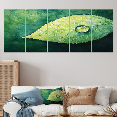 Goutte d'eau verte sur Lea I - décoration murale eau - art mural traditionnel