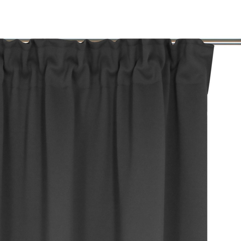 Polyester Blackout Pinch Pleat Curtain Panel, 142cm wide x 295cm high, Black