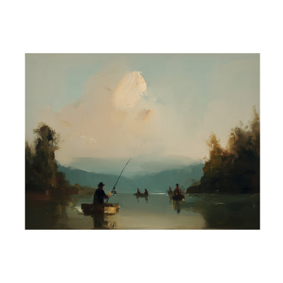 Wrapped Canvas Wall Art - Paula Freeman  'Twilight Catch I' Wall Art for Living Room, Bedroom, or Office Décor  - 14x19